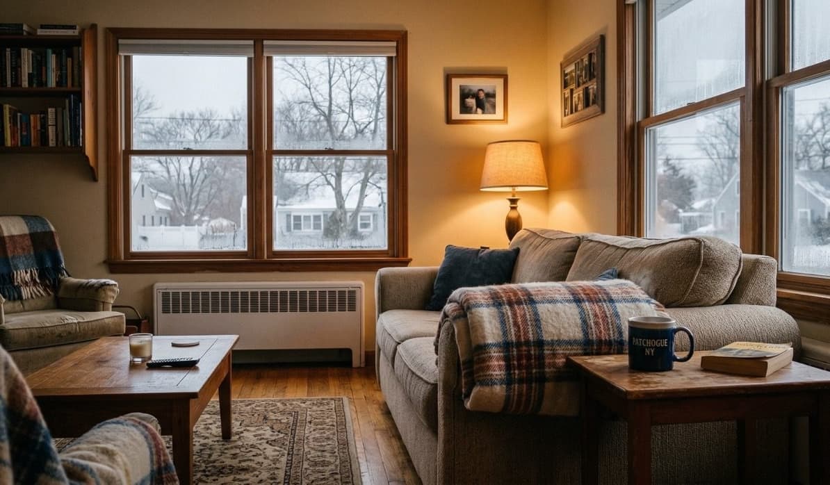 Ductless mini split unit installed in a Long Island living room
